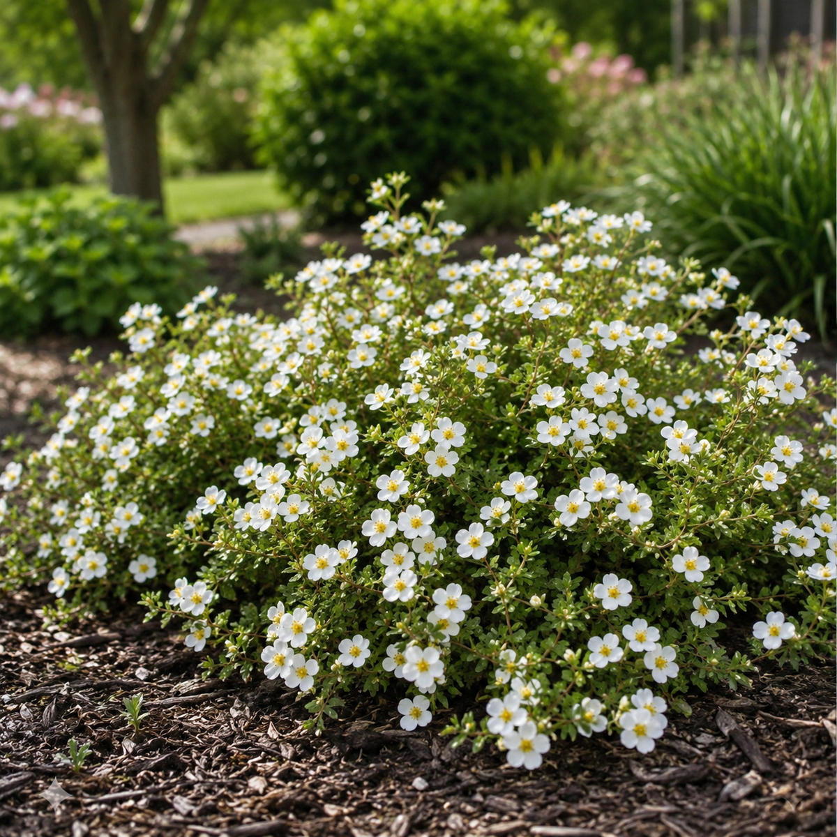 Potentilla fruticosa 'McKay's White'