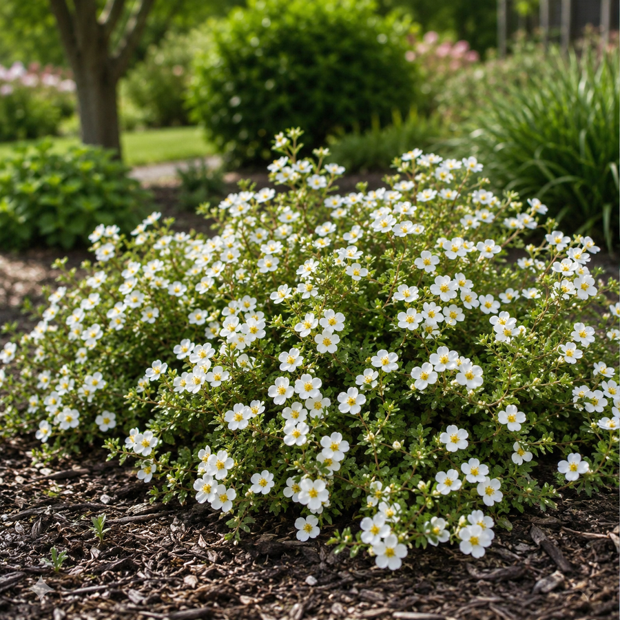 Potentilla fruticosa 'McKay's White'