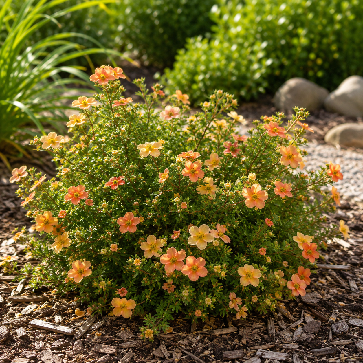 Potentilla fruticosa 'Orangeade'