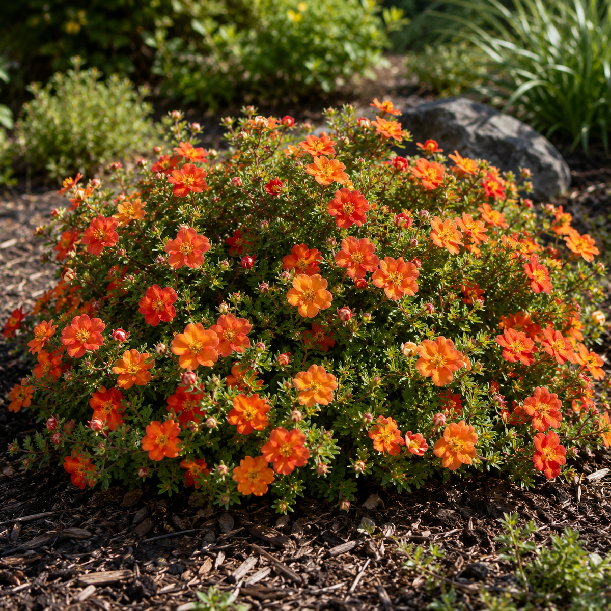 Potentilla fruticosa 'Red Ace'