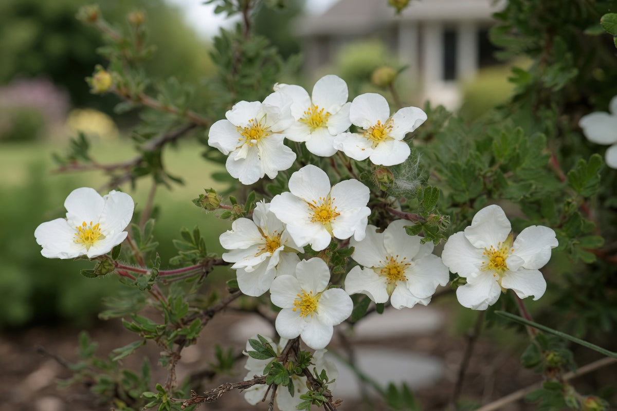 *Potentilla fruticosa* 'Happy Face White'