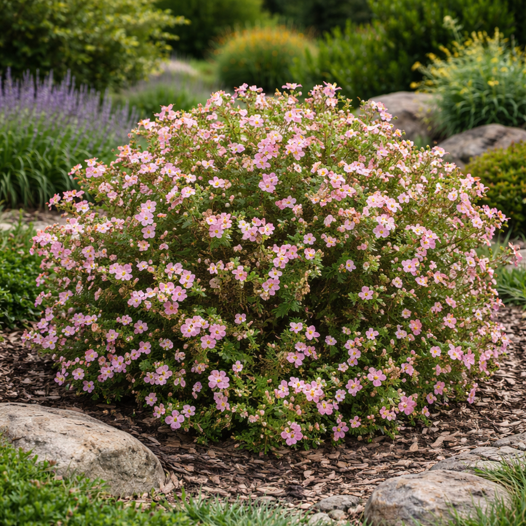 Potentilla fruticosa 'Pink Beauty'