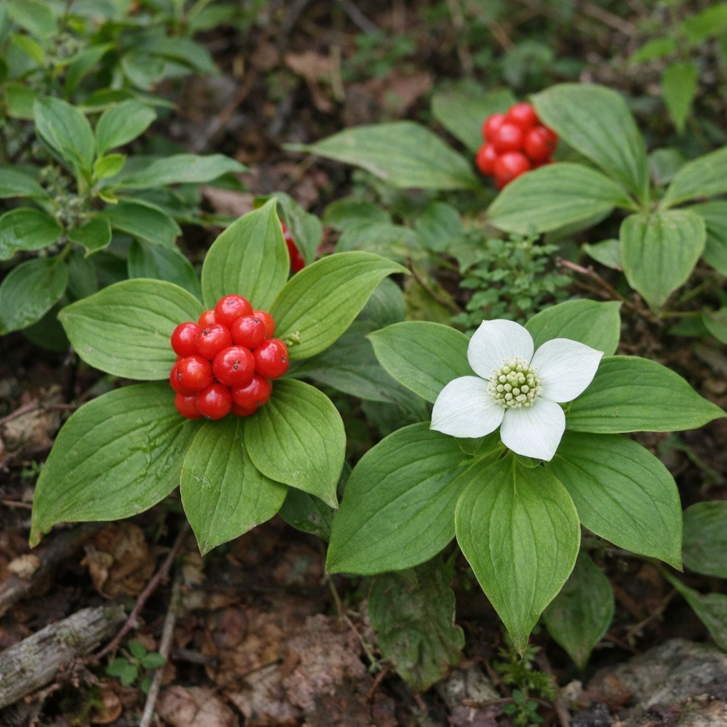 Quatre-temps en fleurs, plante couvre-sol indigène de sous-bois.