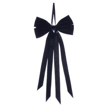 Nœud de Noël en velours à 4 pans, avec pince — noir