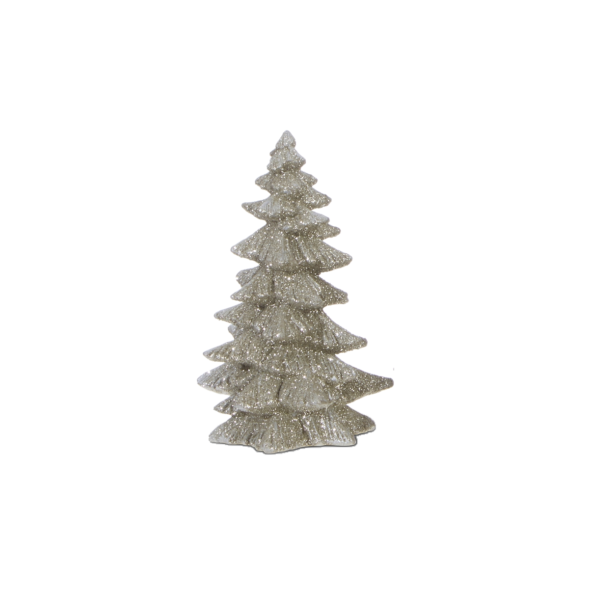 Sapin de Noël pailleté — Argenté — 5,75 po — vue individuelle sur fond blanc