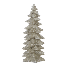 Sapin de Noël pailleté — Argenté — 9,5 po — vue individuelle sur fond blanc