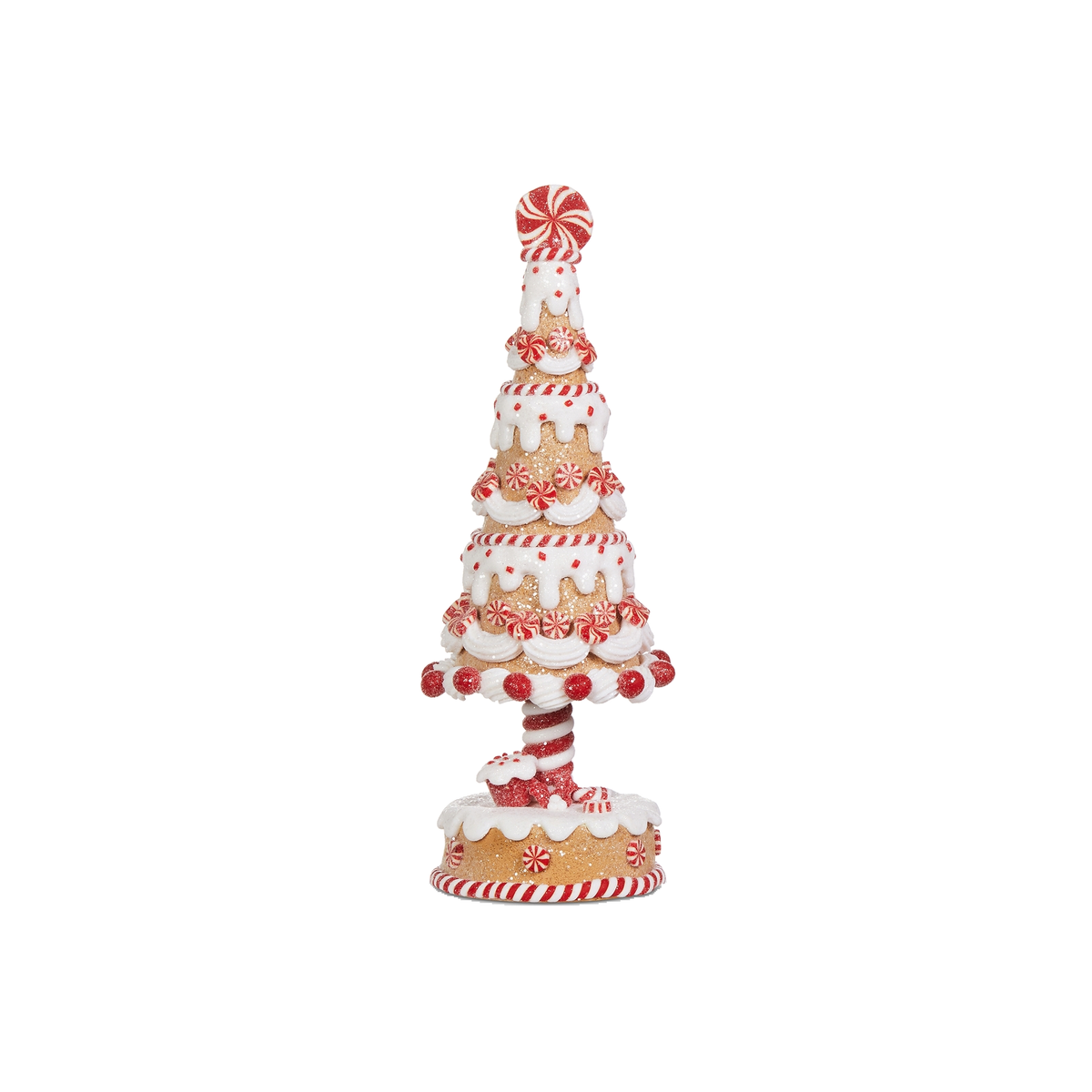 Sapin décoratif pain d’épices et bonbons à la menthe — 11,5 po — vue individuelle sur fond blanc