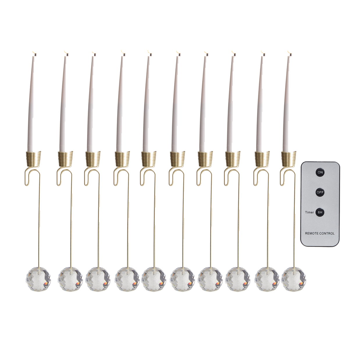 10 bougies de Noël lumineuses à suspendre avec télécommande – 12,5 po — Default Title — vue individuelle sur fond blanc