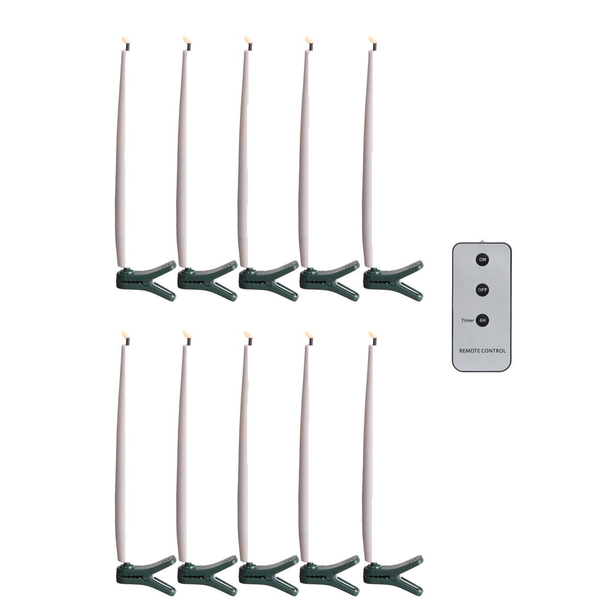 10 bougies lumineuses à pince pour sapin avec télécommande – 6 po — Default Title — vue individuelle sur fond blanc