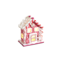 Ornement maison pain d’épices lumineuse – 4,25 po — Flocon et personnage — vue individuelle sur fond blanc