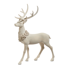 Cerf de Noël crème — Debout — 28,5 po — vue individuelle sur fond blanc