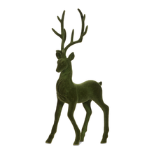 Cerf de Noël floqué – Vert · Debout – 21 po