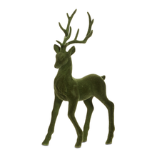 Cerf de Noël floqué – Vert · Debout – 15 po