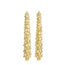 Duo de bougies sapin sans flamme – 10,5 po — Doré — vue individuelle sur fond blanc