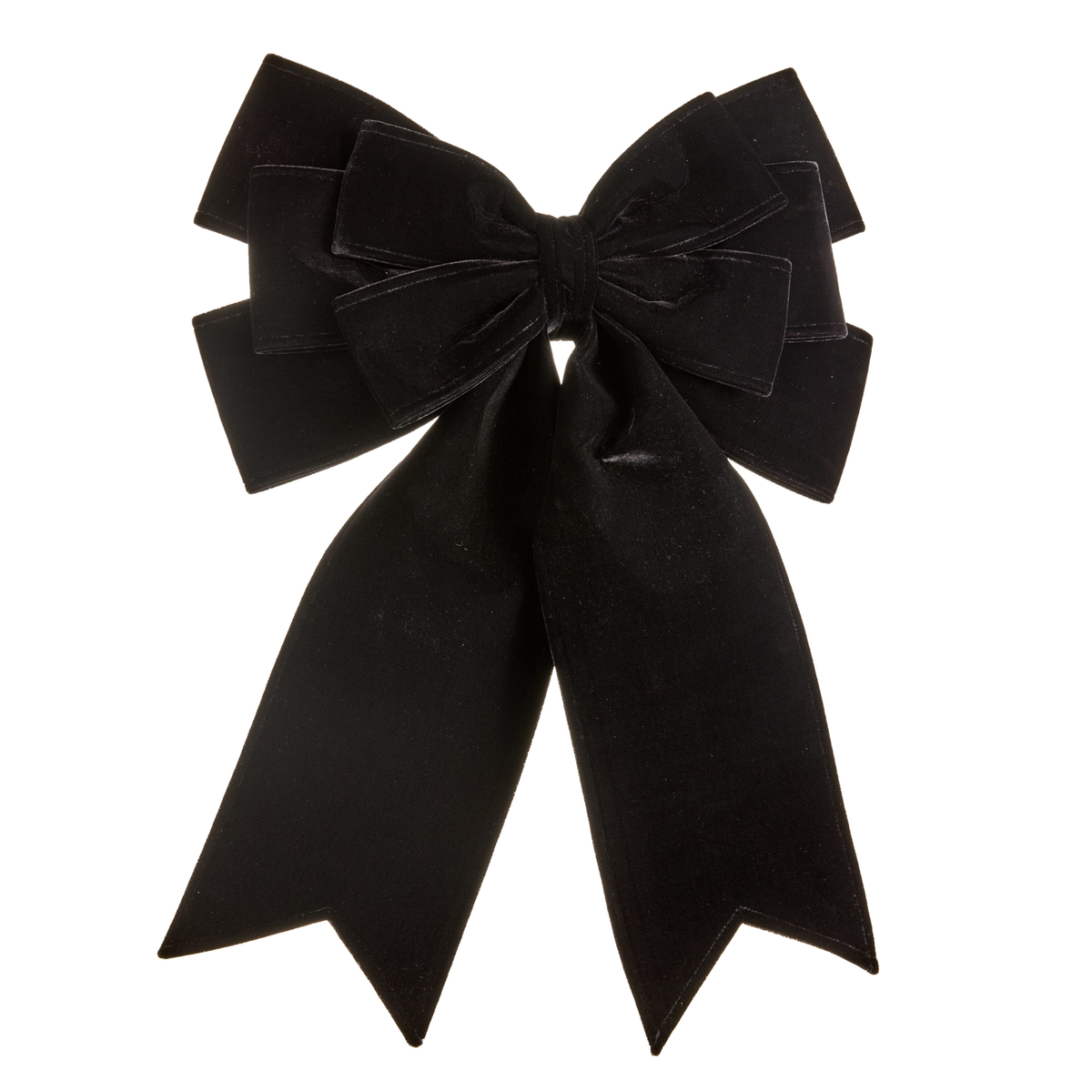 Boucle de Noël en velours noir — 22 po — vue individuelle sur fond blanc