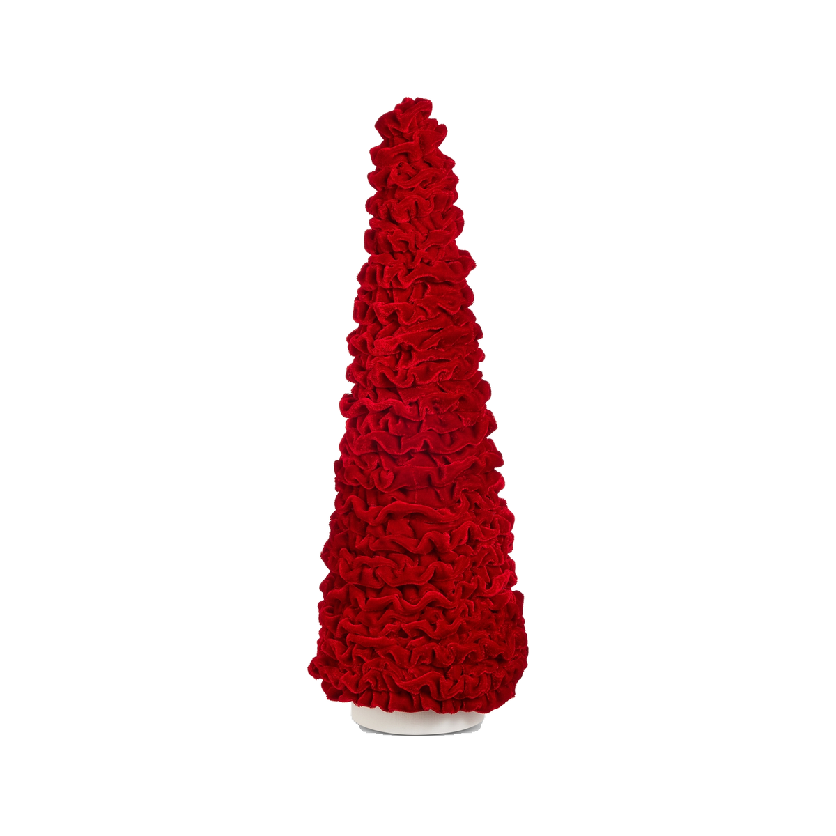 Sapin de Noël décoratif en velours rouge — 17 po — vue individuelle sur fond blanc