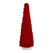 Sapin de Noël décoratif en velours rouge — 20 po — vue individuelle sur fond blanc