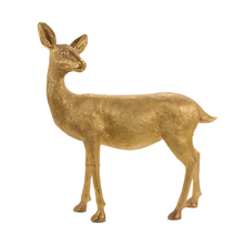 Statue de cerf dorée — Biche — 35 po — vue individuelle sur fond blanc