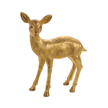 Statue de cerf dorée — Faon — 25 po — vue individuelle sur fond blanc