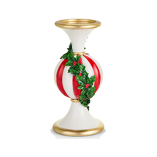 Bougeoir de Noël au motif de houx — 10 po — vue individuelle sur fond blanc