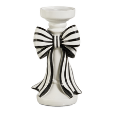Bougeoir à boucle rayée noire et blanche — 10 po — vue individuelle sur fond blanc
