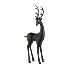 Cerf décoratif de Noël noir – 16,5 po — Tête baissée — vue individuelle sur fond blanc