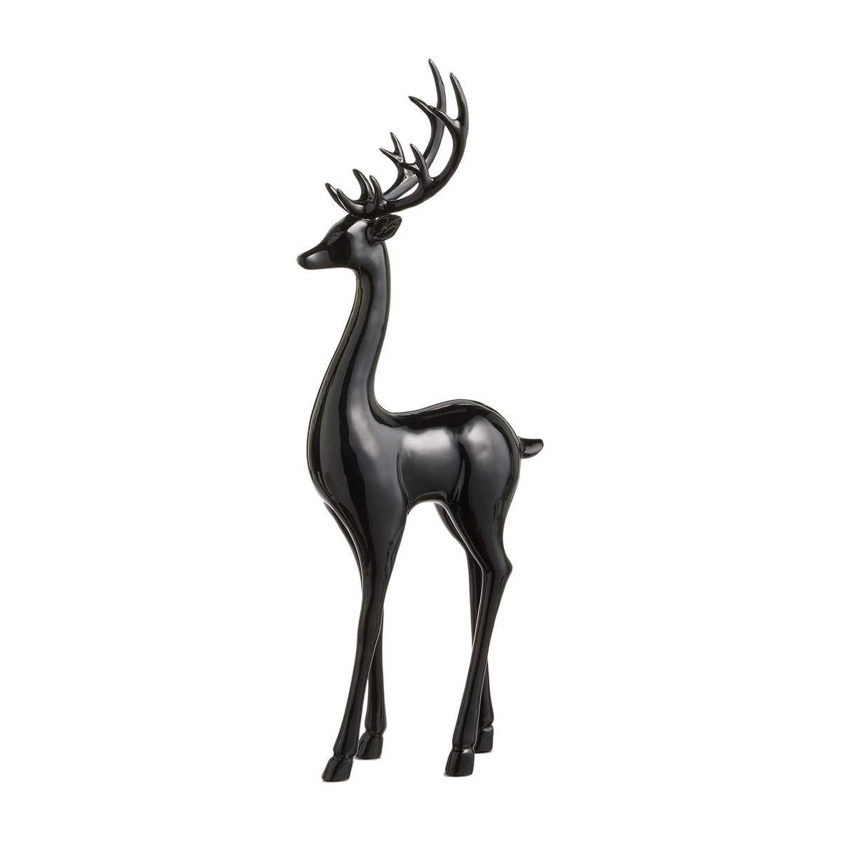 Cerf décoratif de Noël noir – Tête levée