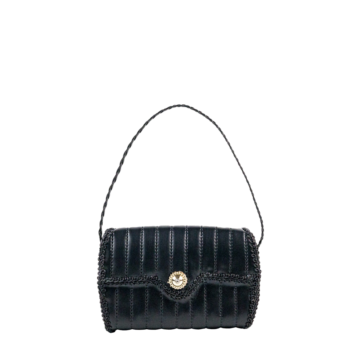 Ornement sac à main noir — 3,5 po — vue individuelle sur fond blanc