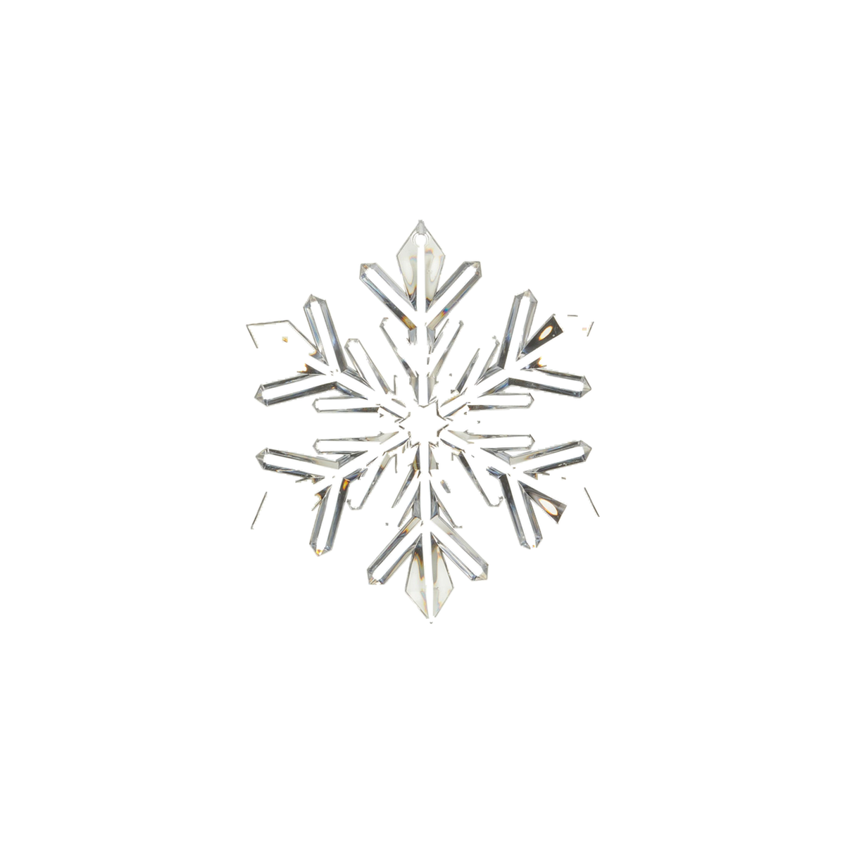 Ornement flocon de neige transparent – Branches pointues
