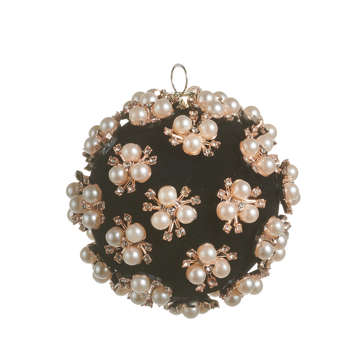 Boule de Noël ornée de perles – Noir · Ornée de perles — 3,5 po