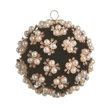 Boule de Noël ornée de perles – Noir · Motifs perlés — 4 po