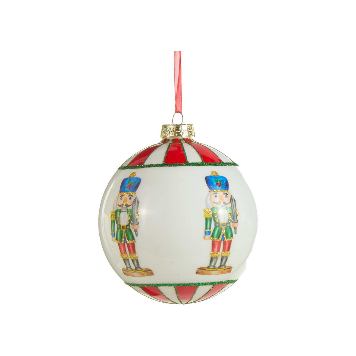 Boule de Noël casse-noisette Big Top – 5 po — Bleu — vue individuelle sur fond blanc