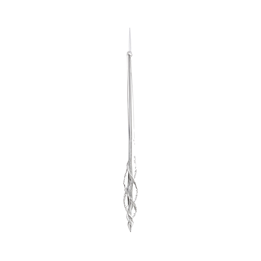 Ornement glaçon spiralé en verre — 12 po sur fond blanc