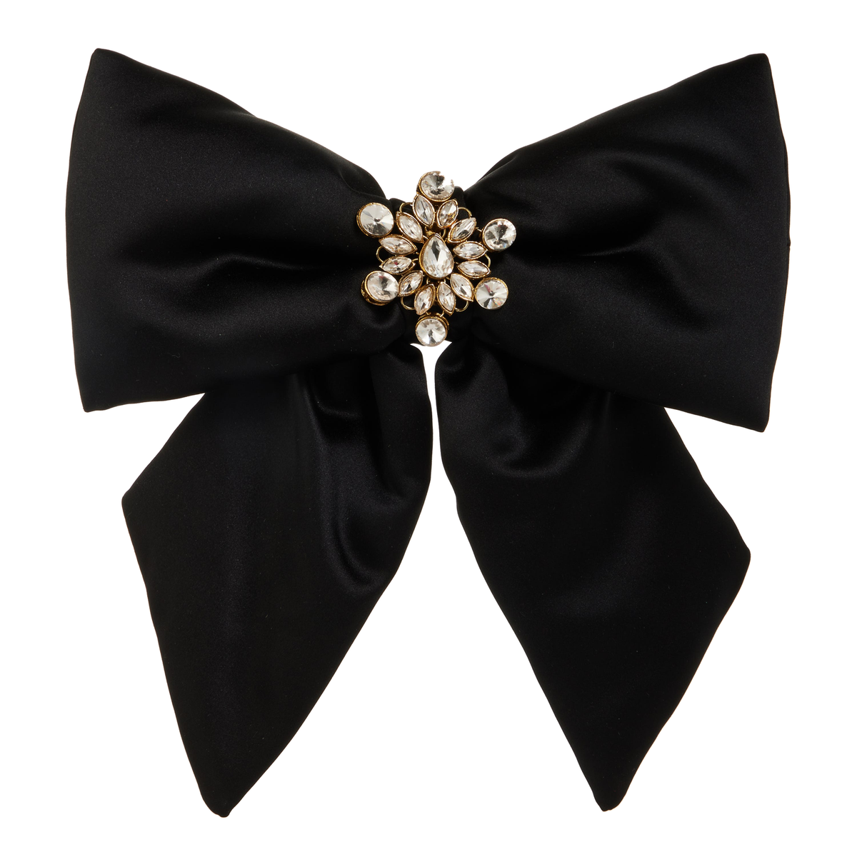 Boucle pour bouteille en satin – 11 po — Noir — vue individuelle sur fond blanc