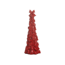 Sapin décoratif composé de boucles — Rouge — 15 po — vue individuelle sur fond blanc