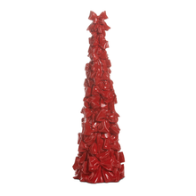 Sapin décoratif composé de boucles — Rouge — 19 po — vue individuelle sur fond blanc