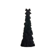 Sapin décoratif composé de boucles — Noir floqué — 15 po — vue individuelle sur fond blanc