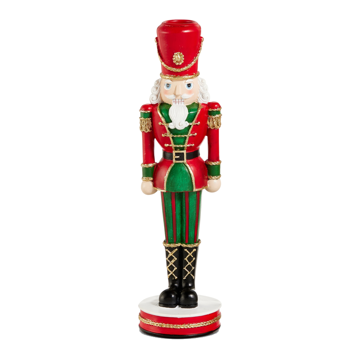 Bougeoir casse-noisette de Noël — Rouge — vue individuelle sur fond blanc