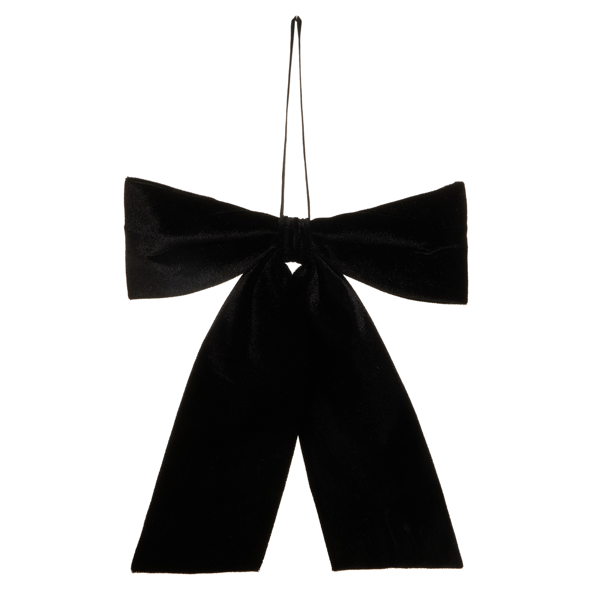 Boucle de Noël en velours noir à ailes simples