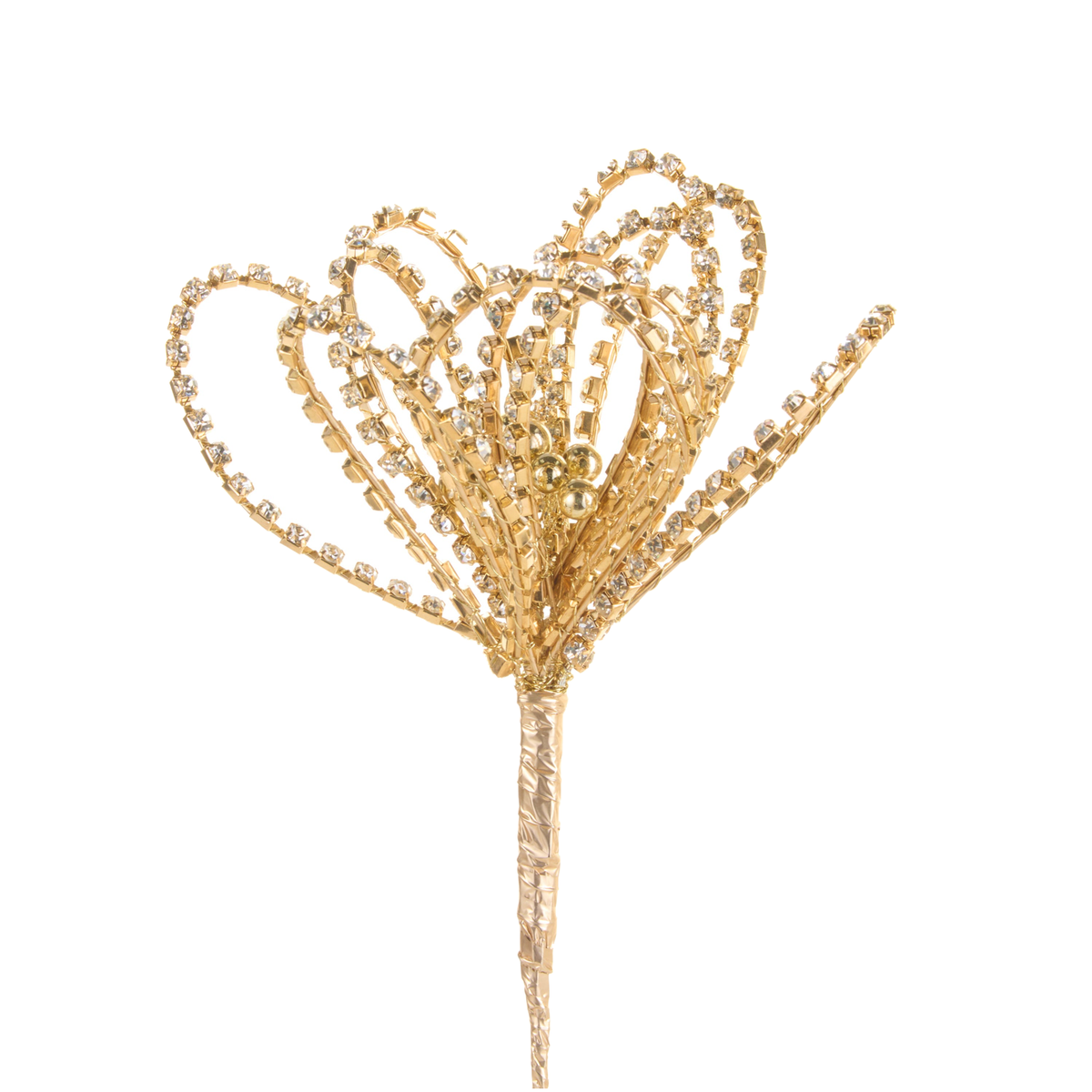 Tige de fleur dorée à strass – 23 po — Default Title — vue individuelle sur fond blanc
