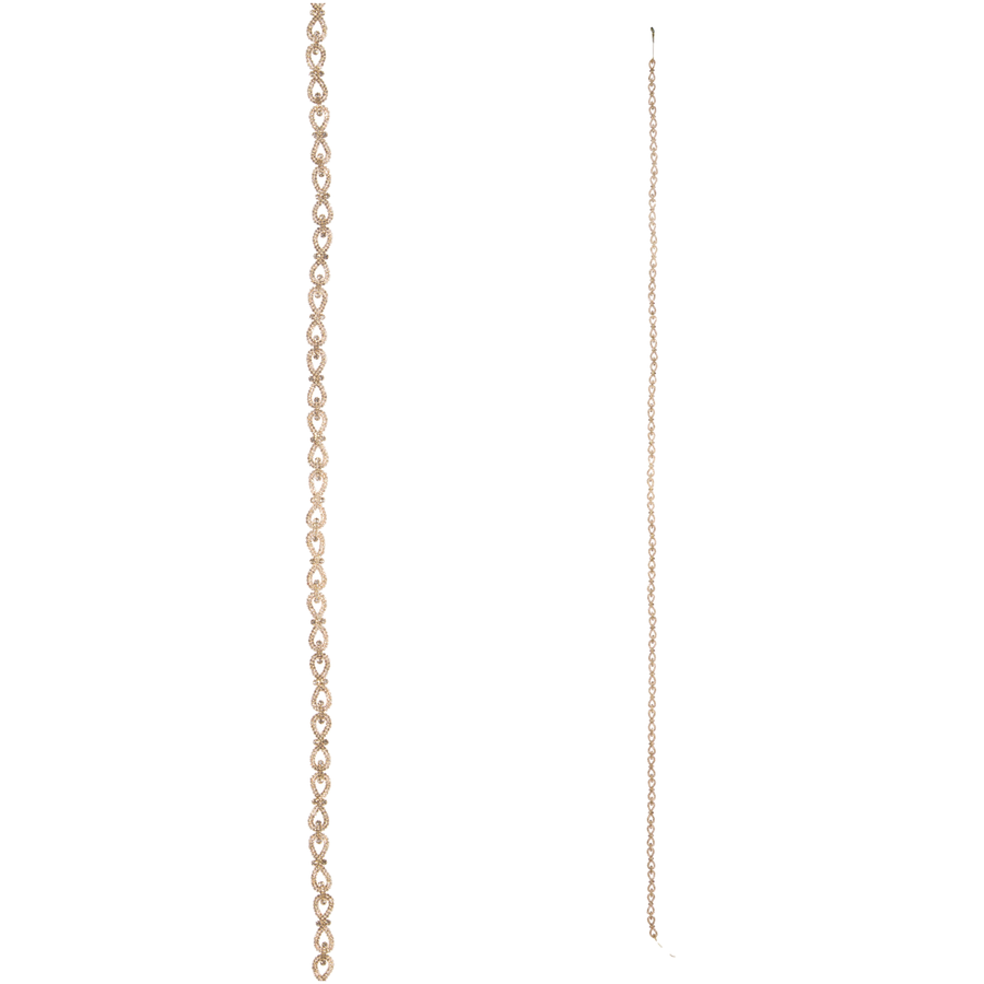 Guirlande de Noël à bijoux — Doré / 6 pi sur fond blanc