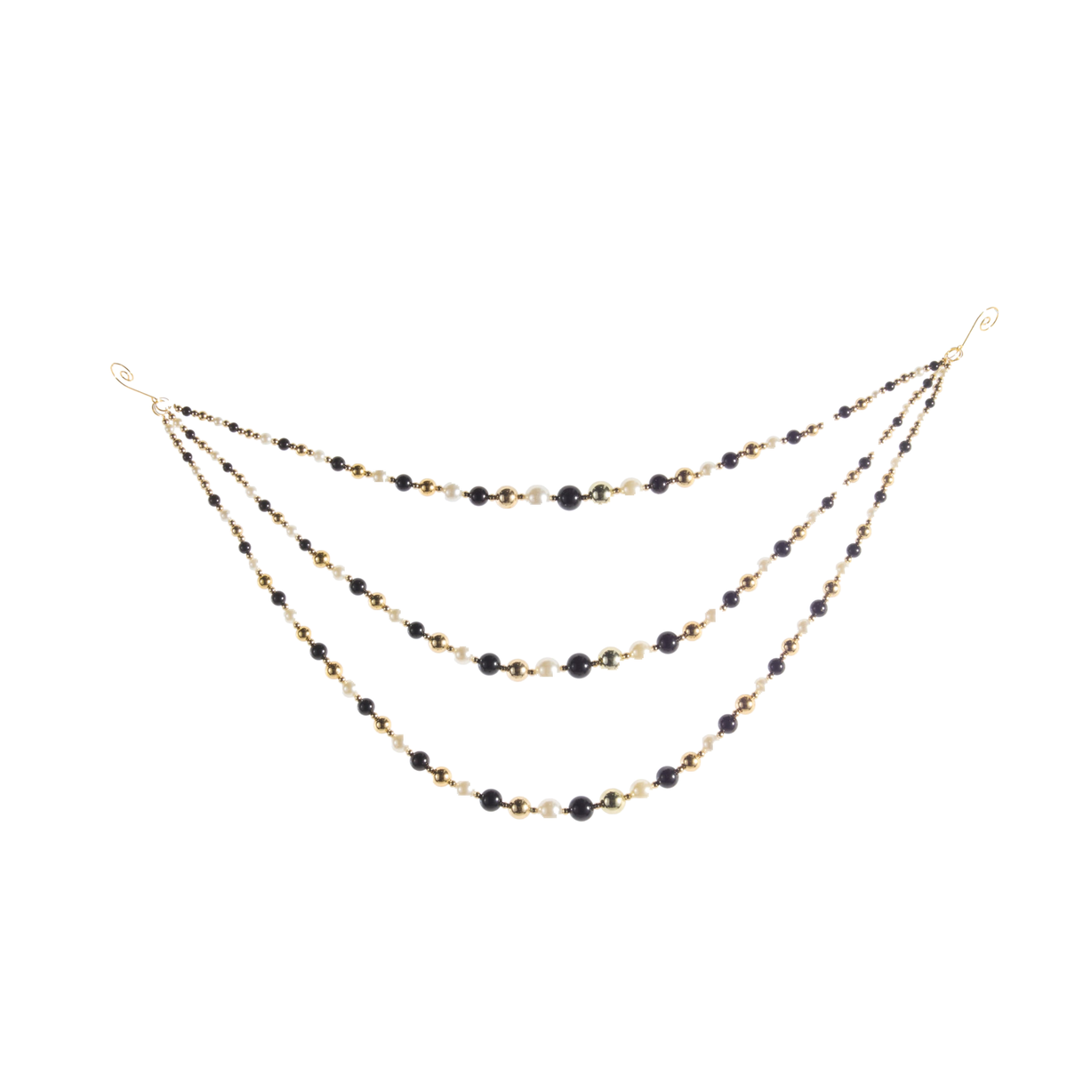 Guirlande feston noire et blanche à perles – 25 po — Default Title — vue individuelle sur fond blanc