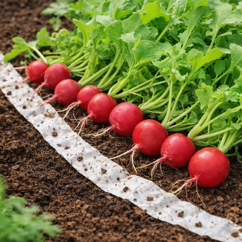 Radish 'Cherry Belle' on ribbon