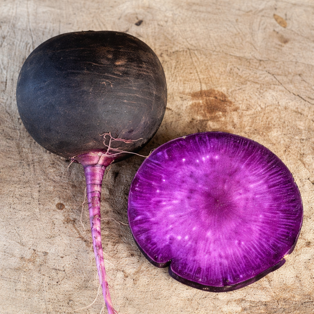 Organic 'Black Amethyst' Winter Radish