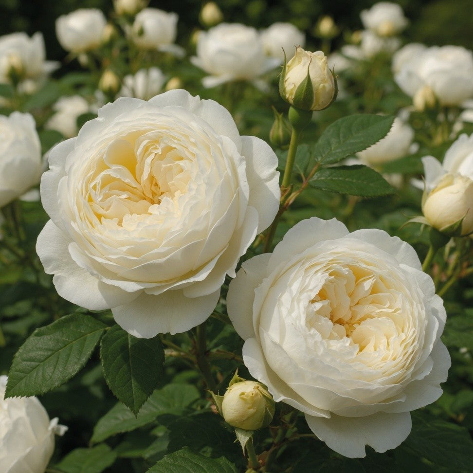 Rosier anglais ‘Claire Austin’ (Rosa)