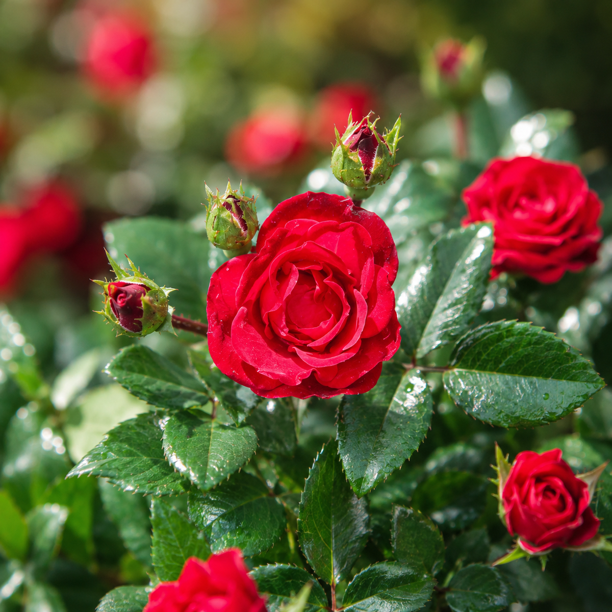 Hardy rose bush 'Knock Out Petite'