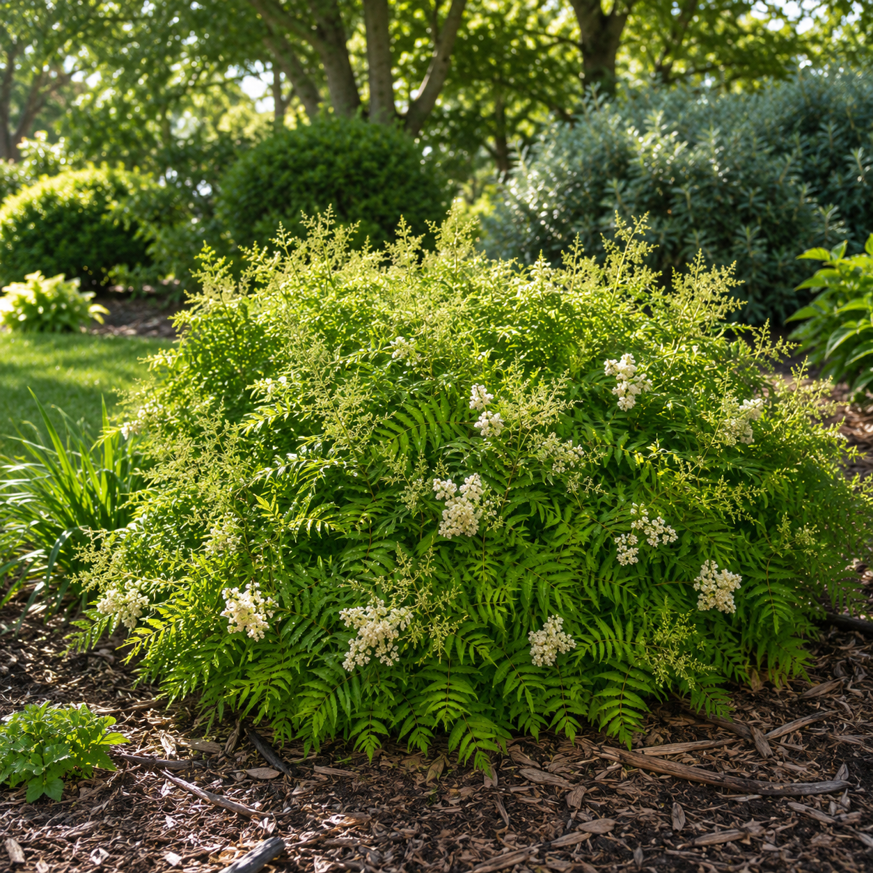 Sorbaria sorbifolia 'Matcha Ball'