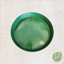 Green plastic saucer for plant pot
