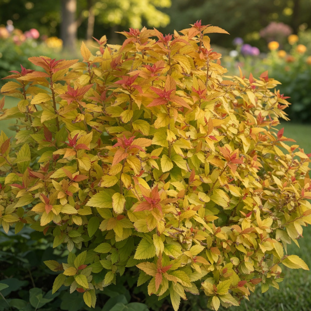 Spiraea japonica ‘Double Play Candy Corn’