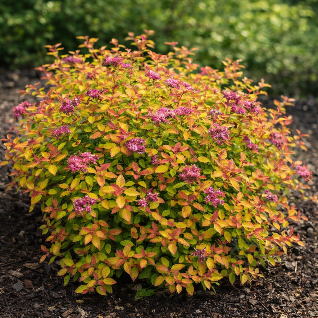 Spiraea japonica 'Rainbow Fizz'